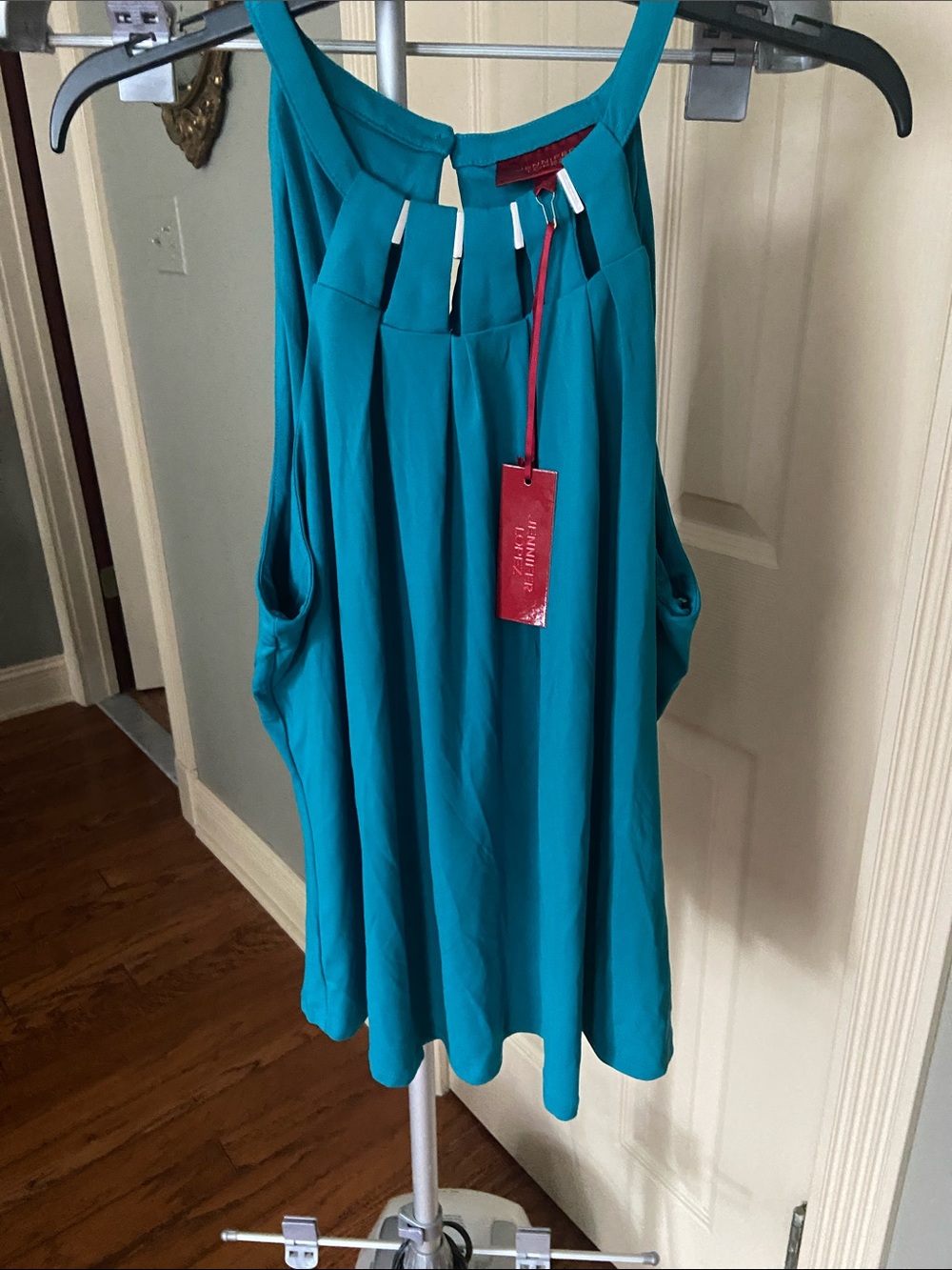 Sleeveless Jennifer Lopez Teal Tunic Top Size XL